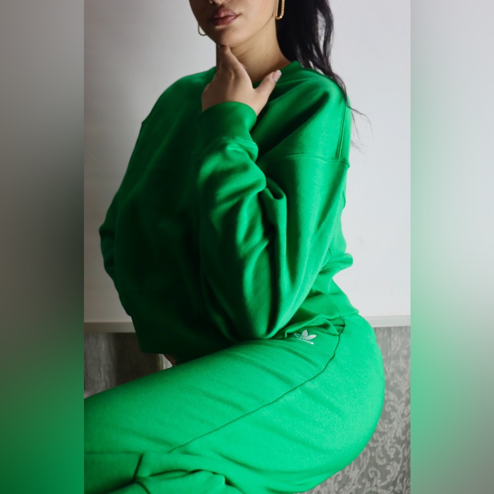 Green Adidas Tracksuit Set